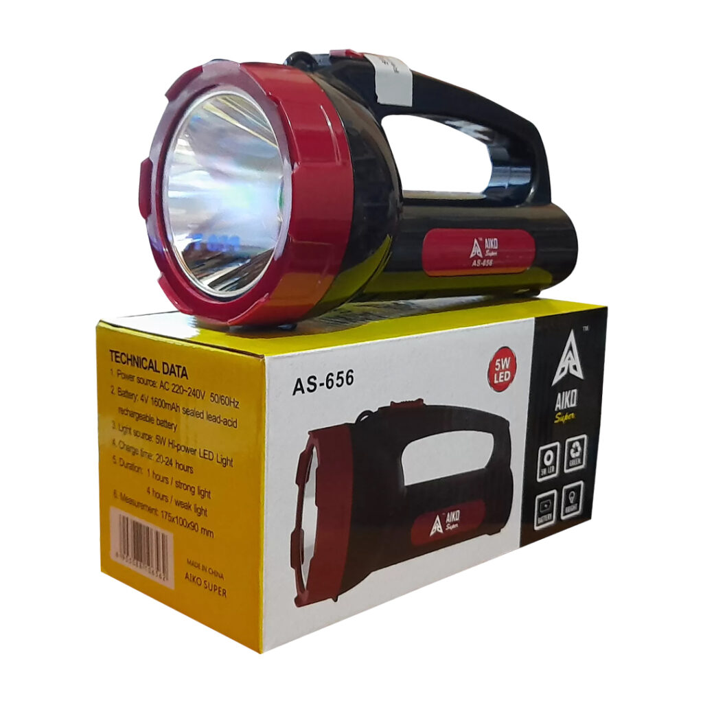 AIKO SUPER Rechargeable Torch Light - (AS-656) | High Performance LED Flashlight