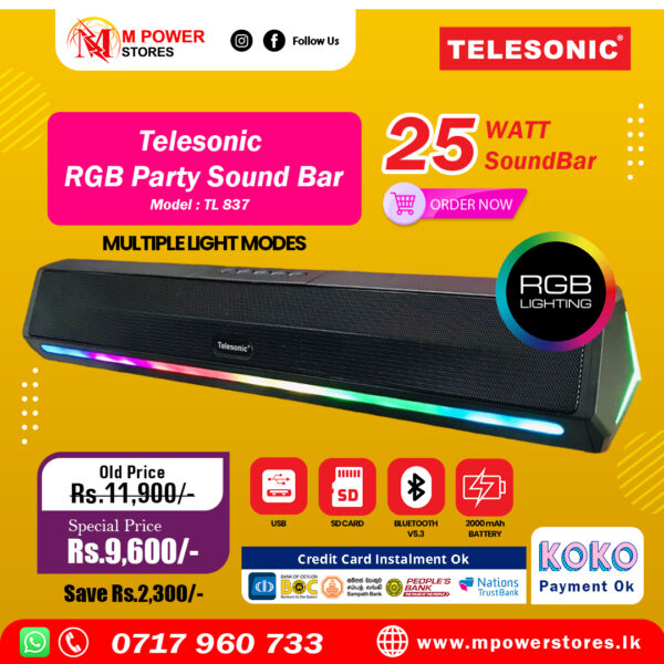 Telesonic RGB Party Sound Bar (TL 837)